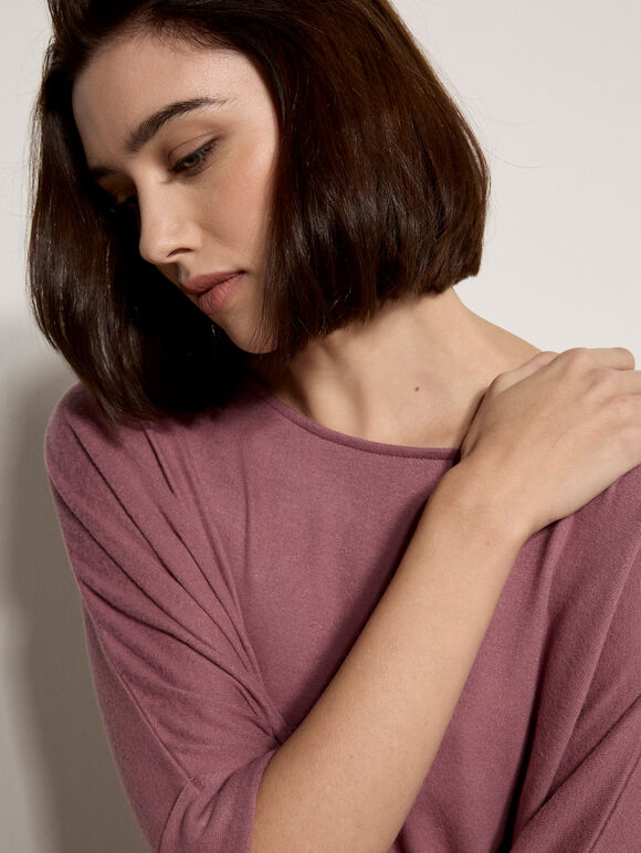 Soft Touch Batwing Top, Lilac, large