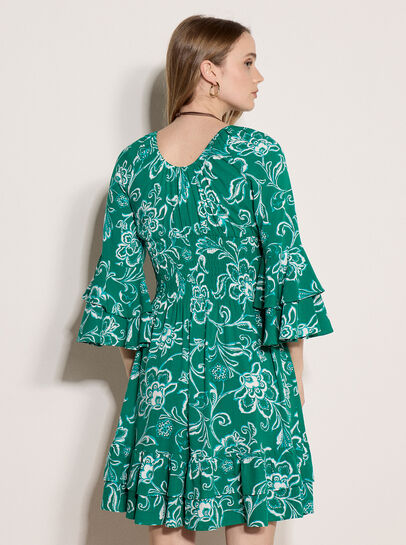 Floral Smocked Ruffle Mini Dress