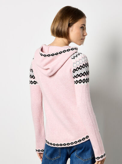 Diamond Pattern Hooded Jumper