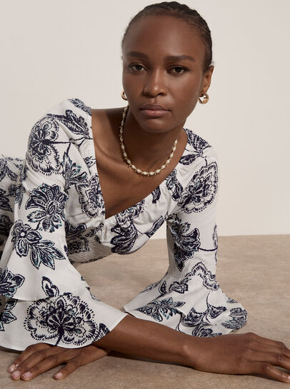 Sarasa Floral Ruffle Mini Dress