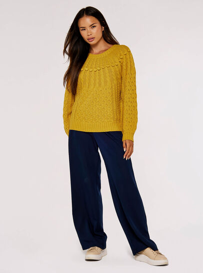 Aran Knit Pom Pom Jumper