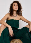 Cotton Wrap Bandeau Jumpsuit, Green, large