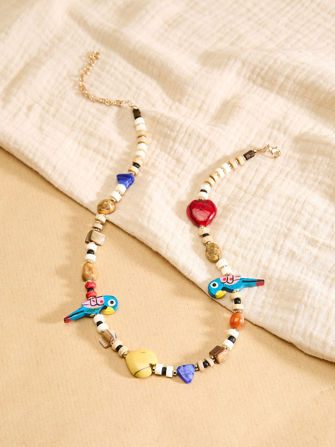 Image of Beaded Parrot Cord Necklace