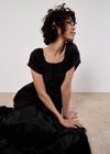 Lace Detail Corset Maxi Dress, Black, large