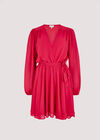 Chiffon Wrap Mini Dress, Fuchsia, large