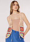 Granny Squares Crochet Waistcoat, Stone, large