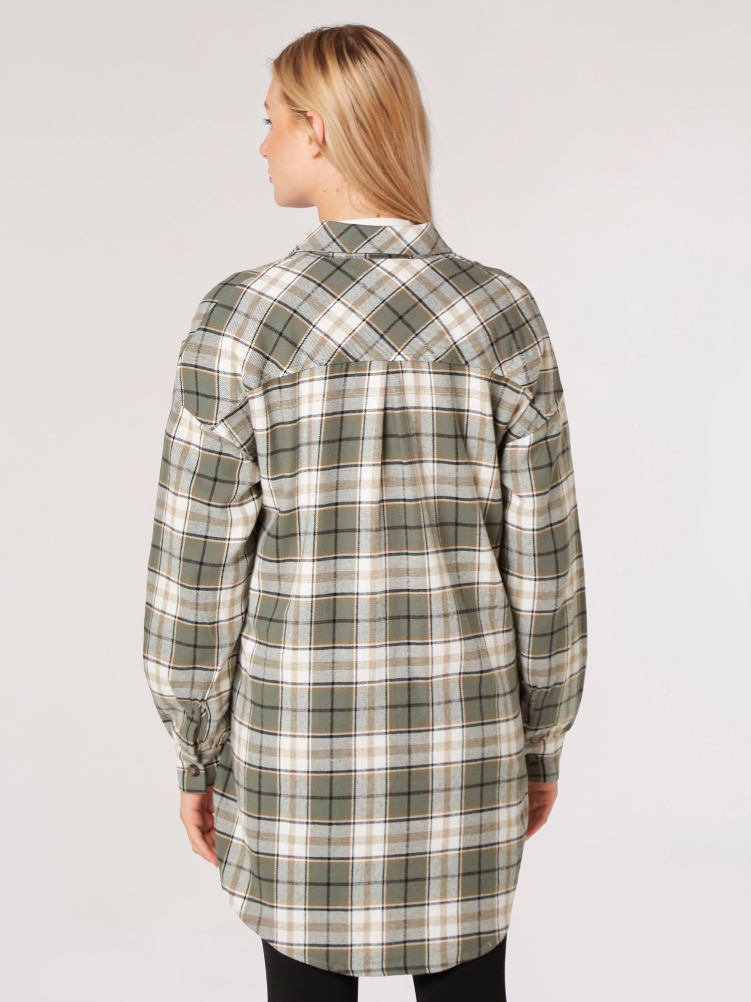 Oversized plaid shirt dress hotsell
