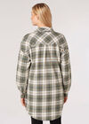 Oversized Plaid Shirt, Khaki, large