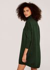 Roll Neck Knit Jumper Dress, Green, large