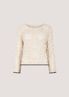 Crochet Circles Blanket Stitch Top, Stone, large