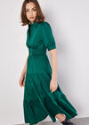 Smocked Waist Shirt Midaxi Dress, Green, large