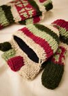 Hand Knitted Striped Gloves, Assorted, large