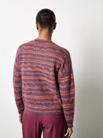 Pointelle Knit Stripe Jumper