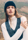 Classic Ribbed Knit Beanie Hat, Black, large
