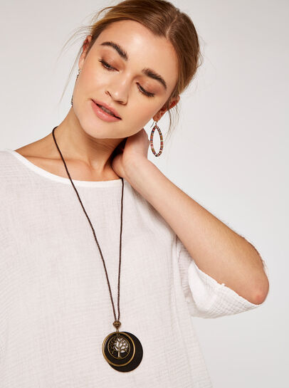 Waffle Batwing Necklace Top