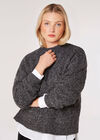 Plaited Knit Mock Neck Jumper, Grey, large