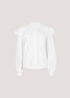 Embroidered Ruffle Shirt, White, large
