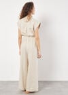 Stripe Woven Palazzo Jumpsuit, Stone, large