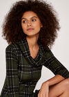 Punk Check Button Dress, Green, large