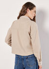 Dogtooth Cropped Shirt, Stone, large