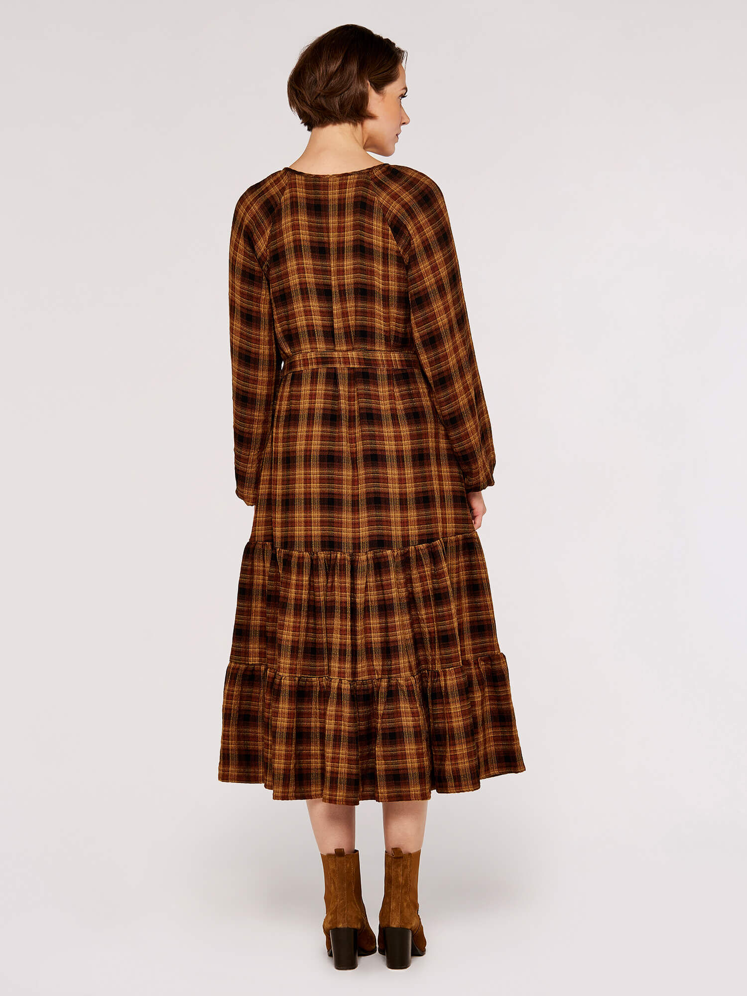 Mustard checked sale dress
