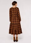 Textured Check Midi Dress, Mustard, large