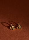 Gold Tone Heart Cuff Earrings, Gold, large