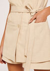 Sleeveless Tie Waist Blazer, Stone, large