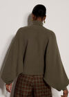 Ribbed Knit Batwing Cape Jumper, Khaki, large