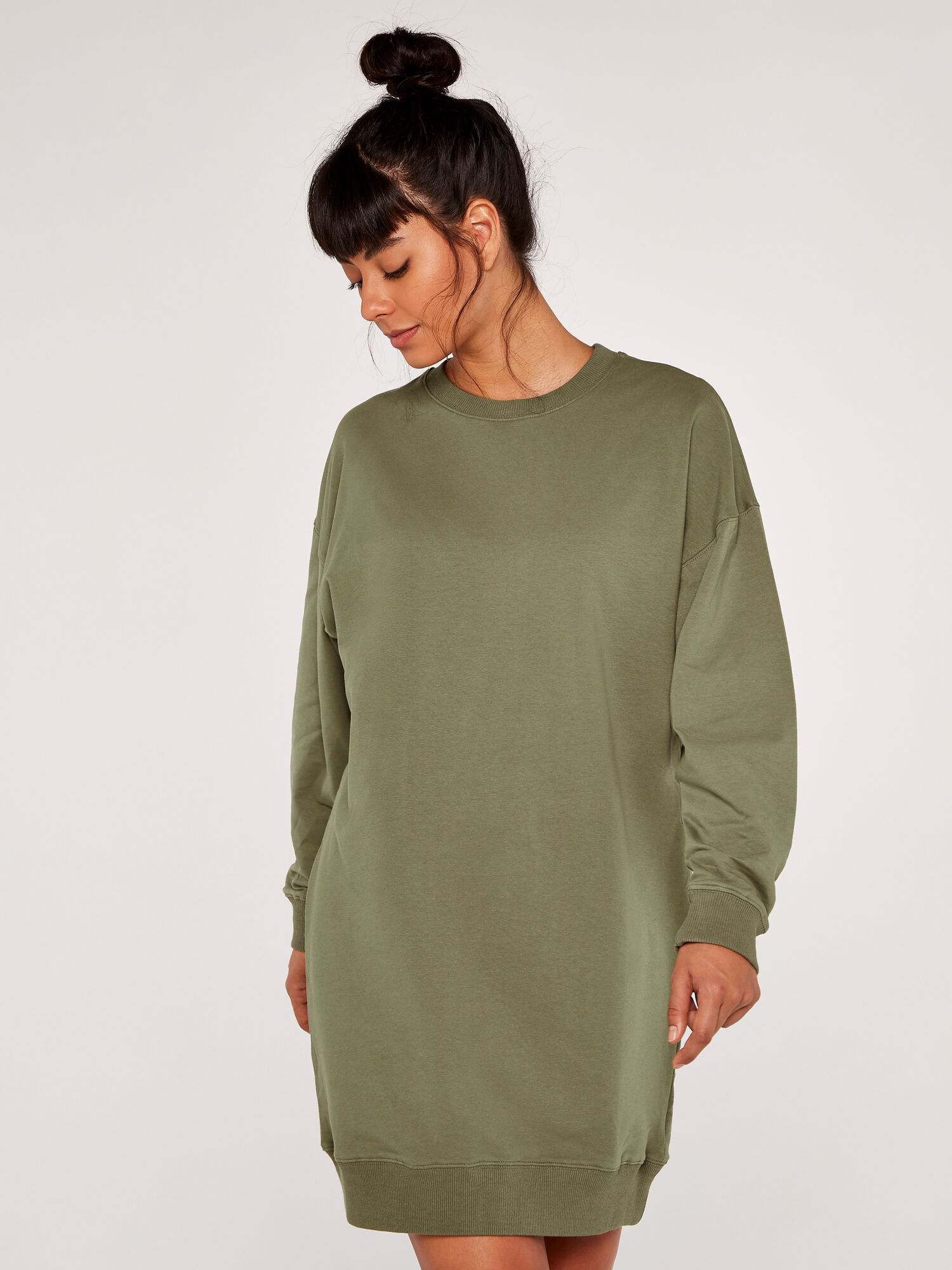 Olive green shop sweatshirt dress