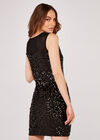 Sweetheart Sequin Dress, Black, large
