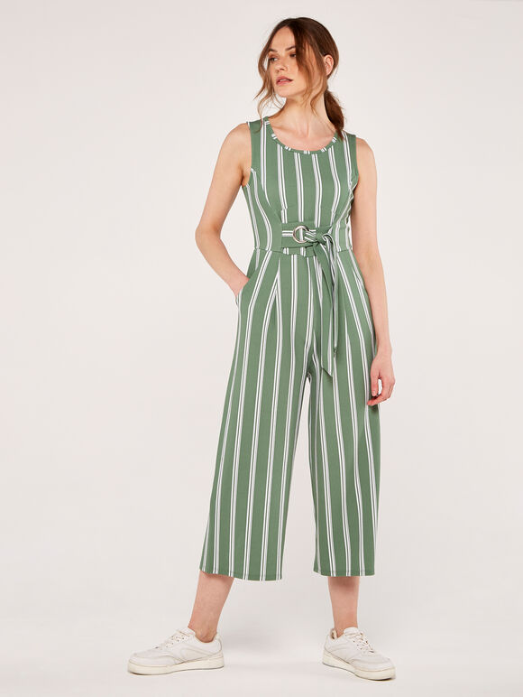 Stripe Jumpsuit Apricot Clothing