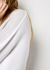 Stud Embellished Batwing Jumper, White, large