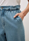 Freya Paper Bag Waist Slim Fit Jeans, Sky Blue, large