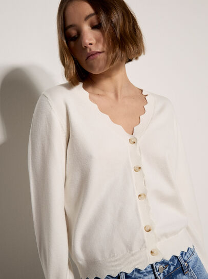 Scallop Hem Cardigan