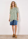 Mixed Animal Print Layered Blouse, Green, large