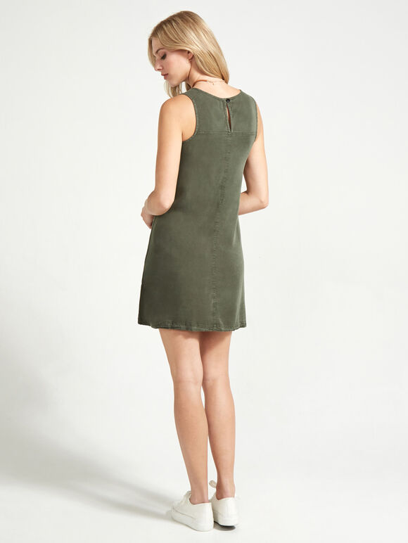 Khaki Basic Tunic Dress, Khaki, large
