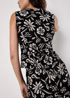 Tropical Print Corset Top, Black, large