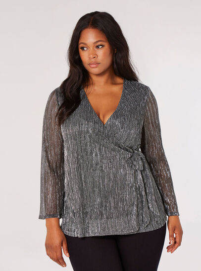 Curve Plisse Wrap Top
