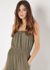Utility Bandeau Jumpsuit, Khaki, large