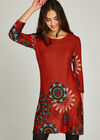 Kaleidoscope Tribal Border Dress, Red, large