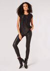 Animal Lurex Jacquard Top, Black, large