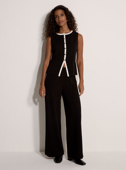 Jersey Crepe Monochrome Waistcoat