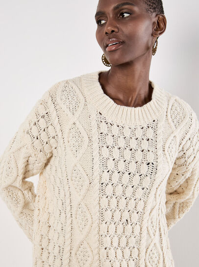 Cable Knit Oversized Jumper Mini Dress