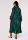 Curve Foil Oval Midi Dress, Green, large