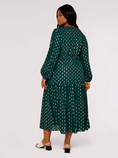Curve Foil Oval Midi Dress