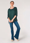 Soft Touch Drawstring Knit Top, Green, large