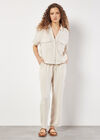 Textured Cotton Boxy Shirt, Stone, large