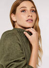 Chunky Knit Midi Dress, Khaki, large