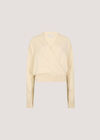 Soft Fine Knit Wrap Jumper, Stone, large